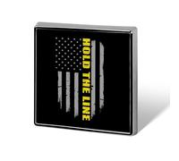 Spille quadrate alla moda con bandiera statunitense Hold The Line per uomo e donna, spille in metallo divertenti, distintivi per giacca, borsa e cappello