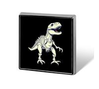 Spille quadrate con scheletri di dinosauri e altri animali, graziosi gioielli con distintivi.
