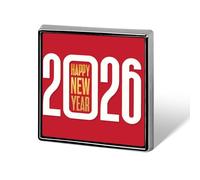 Spille quadrate con scritta "Felice Anno N 2026", spille smaltate, decorazioni per feste