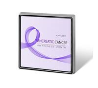 Spille quadrate con scritta "Io indosso il viola per la sensibilizzazione sul cancro al pancreas", spille da bavero, bottoni smaltati, decorazioni per feste