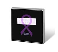 Spille quadrate con scritta "Io indosso il viola per la sensibilizzazione sulle overdose", spille da bavero, bottoni smaltati, decorazioni per feste
