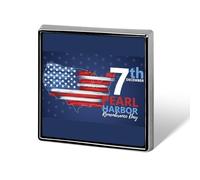 Spille quadrate per il Giorno della Memoria di Pearl Harbor, spille da bavero, bottoni smaltati, decorazioni per feste