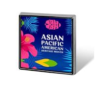 Spille quadrate per il mese del patrimonio asiatico-americano e delle isole del Pacifico, spille da bavero, bottoni smaltati, decorazioni per feste