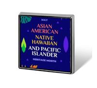 Spille quadrate per il mese del patrimonio asiatico-americano e delle isole del Pacifico, spille da bavero, bottoni smaltati, decorazioni per feste
