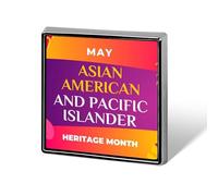 Spille quadrate per il mese del patrimonio asiatico-americano e delle isole del Pacifico, spille da bavero, bottoni smaltati, decorazioni per feste
