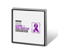 Spille quadrate per la consapevolezza del recupero dalla dipendenza da droga e alcol, spille smaltate, decorazioni per feste