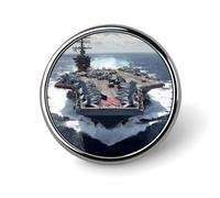 Spille rotonde a forma di portaerei USS, ideali per abiti eleganti e cappotti.