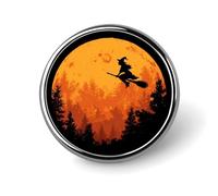 Spille rotonde a forma di strega per Halloween, ideali per l'autunno, il tempo libero e come accessori per abiti e cappotti.