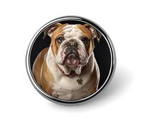 Spille rotonde con bulldog inglese carino smalto spilla spilla spilla personalizzata abbigliamento decorazione unisex porta badge cappelli borse camicie decorazione