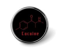 Spille rotonde con la formula della cocaina, graziose spille da bavero per affari e matrimoni