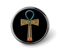 Spille rotonde con simbolo Ankh egiziano, spille divertenti da bavero per affari e matrimoni.
