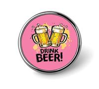 Spille rotonde con spilla personalizzata per spille da bavero con scritta "Bere birra" per la decorazione di abbigliamento