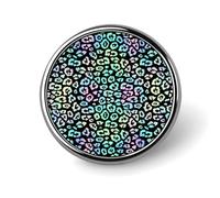Spille rotonde con stampa leopardata al neon, bottoni a sublimazione per la decorazione di cappelli e abbigliamento, spilla circolare in metallo da bavero per uomo, accessorio per costume.