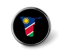 Spille rotonde in metallo con bandiera e mappa della Namibia, graziose decorazioni con bottoni, spille per zaini e abbigliamento