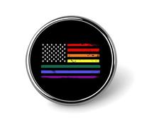 Spille rotonde in metallo con bandiera gay LGBT degli Stati Uniti, graziose decorazioni con bottoni, spille per abbigliamento da zaino