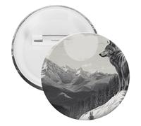 Spille rotonde in metallo con lupo solitario, spilla leggera per zaino, spille alla moda per camicie, giacche, scialle, cappotti, unisex, 20PCS, Banda stagnata, perni rotondi in metallo