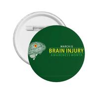 Spille rotonde per il mese della consapevolezza delle lesioni cerebrali traumatiche, spille, bottoni, distintivi, adesivi, spille in metallo