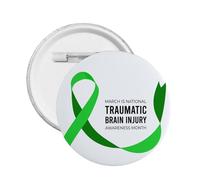 Spille rotonde per il mese della consapevolezza delle lesioni cerebrali traumatiche, spille, bottoni, distintivi, adesivi, spille in metallo