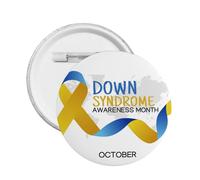 Spille rotonde per il mese della consapevolezza sulla sindrome di Down, spille, bottoni, distintivi, adesivi, spille in metallo