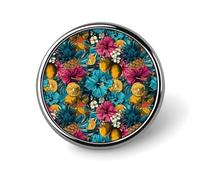 Spille rotonde per zaini, alla moda, colorate, con stampa a forma di ananas e limone, bottoni a sublimazione per abbigliamento, decorazione per cappelli, spille da bavero in metallo, per uomo