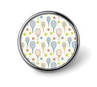 Spille rotonde per zaini, alla moda, colorate, con stampa di racchette da tennis, bottoni a sublimazione per abbigliamento, cappelli, decorazioni in metallo, spilla da bavero per uomo, accessorio per