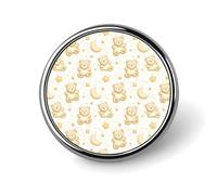 Spille rotonde per zaini, alla moda, con stampa a forma di orso, luna, stelle, bottoni a sublimazione, per abbigliamento, cappelli, decorazioni, spille da bavero in metallo, accessorio per costumi da