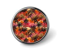 Spille rotonde per zaini, alla moda, con stampa di paesaggi hawaiani, bottoni a sublimazione per abbigliamento, decorazione per cappelli, spille da bavero a cerchio in metallo, per uomo, accessorio