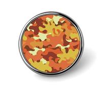 Spille rotonde per zaini, alla moda, con stampa mimetica arancione e gialla, bottoni a sublimazione per abbigliamento, cappelli, decorazioni in metallo, spilla da bavero per uomo, accessorio per