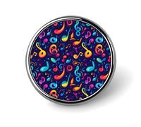 Spille rotonde per zaini, spille rotonde alla moda con note musicali colorate, bottoni a sublimazione per abbigliamento, cappelli, decorazioni in metallo, spilla da bavero per uomo accessorio per