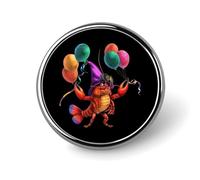 Spille rotonde personalizzate con spille a bottone a forma di gambero di Mardi Gras per la decorazione di abiti