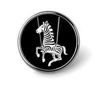 Spille rotonde Swing Zebra da bavero, bottoni, spille, distintivi, accessori per abbigliamento per uomo e donna