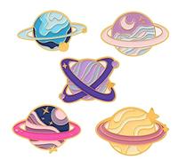 Spille smaltate a forma di pianeta con stelle spaziali e pianeti, per esplorare lo spazio, universo, pianeta, spille su vestiti, gioielli, vestiti, zaini, accessori, regalo creativo per bambini