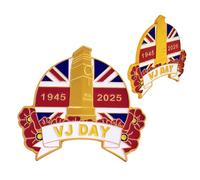 Spille smaltate con scritta "Vj" per l'80° anniversario della vittoria sul Giappone, spilla per 80° anniversario, regalo per vestiti, borse, cappelli, accessori, 1, Metallo