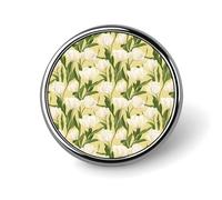 Spille smaltate con stampa bianca brillante a forma di fiore per zaino, graziose spille per giacche, cappotti, cappelli, borse, spille divertenti e uniche per donne e uomini, gioielli alla moda