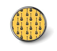 Spille smaltate con stampa gialla a forma di chitarra nera, per zaino, cappotto, cappello, borse, spille divertenti e uniche per donne e uomini, accessori alla moda