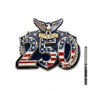 Spille smaltate per il 250° compleanno America, spille da bavero storiche placcate oro 1776-2026, accessori da collezione per il giorno dell'indipendenza dei veterani, per veterani e personale attivo