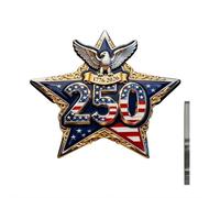Spille smaltate per il 250° compleanno America, spille da bavero storiche placcate oro 1776-2026, accessori da collezione per il giorno dell'indipendenza dei veterani, per veterani e personale attivo