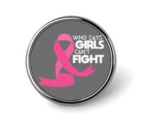 Spille smaltate Pezzi Chi dice che le ragazze non possono combattere Bottoni di jeans Nastro sopravvissuto al cancro Nastro del cancro Regalo guerriero Spilla Spille combattente Regalo contro il ca