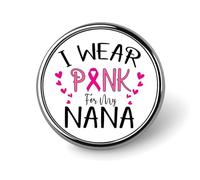Spille smaltate Pezzi Il rosa è per la mia nonna Spille Guerriera contro il cancro Nastro rosa Combatti il cancro Nastro rosa Guerriera Bottoni per jeans Spille distintivi Distintivi moderni Cappel