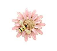 spille, Spilla ape margherita primavera smalto rosa fiore miele insetti spilla vintage elegante semplice distintivo accessori regalo for ragazze(Pink)