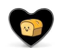 Spille stampate con simpatici distintivi in metallo a forma di cuore di pane, graziose decorazioni con bottoni per zaini e abbigliamento