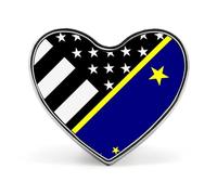 Spille stampate con spille in metallo a forma di cuore con bandiera dello stato dell'Alaska, graziose decorazioni con bottoni, per zaini e abbigliamento.