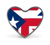 Spille stampate con spille in metallo a forma di cuore con bandiera dello stato di Birtish e PR, graziose decorazioni con bottoni per zaini e abbigliamento