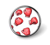 Spille stampate rotonde con distintivo in metallo a forma di guantoni da boxe rossi, graziose decorazioni con bottoni per abbigliamento da zaino