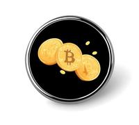Spille stampate rotonde in metallo con distintivo Bitcoin Gloden, graziose decorazioni con bottoni per zaini e abbigliamento