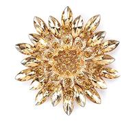 Spille, Strass in cristallo acrilico e spille con fiori in lega di zinco in colori assortiti(Coffee)