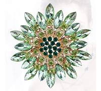 Spille, Strass in cristallo acrilico e spille con fiori in lega di zinco in colori assortiti(Green)