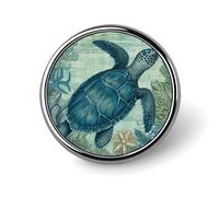 Spille Turtle Beach, confezione a tema marino, spille per cappello, bottoni personalizzati a tema oceano e spiaggia, stile nautico vintage, spille da bavero a tema nautico, regalo per zaino, giacca, r