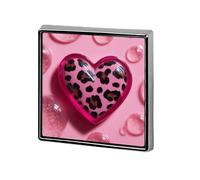 Spille unisex a forma di cuore rosa con stampa leopardata a pois neri, forma quadrata, leggere, perfette per abbigliamento, scialli e cappelli.