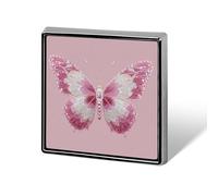 Spille unisex a forma di farfalla rosa e bianca con diamanti, forma quadrata, leggere, perfette per abbigliamento, scialli e cappelli.